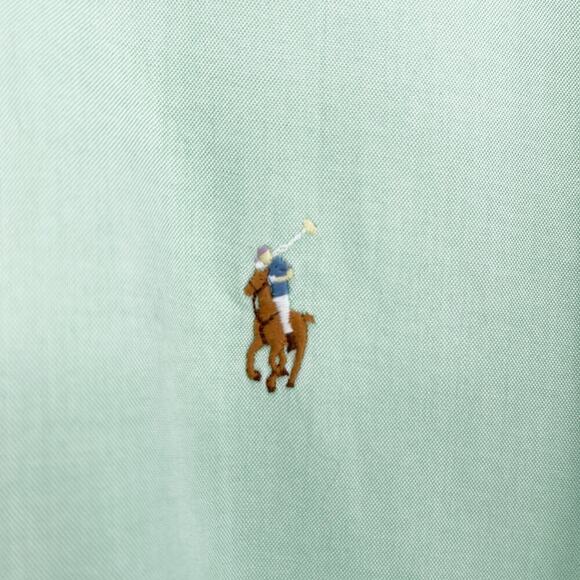 Ralph Lauren Classic Fit Seafoam Button Down Pony Shirt Size 16.5 34/35 - Picture 6 of 7